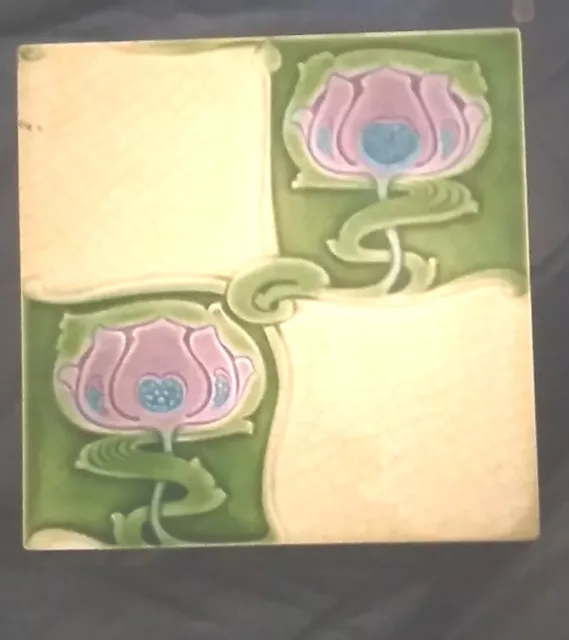 Splended Antique Art Nouveau Quater Tiles  Reg No  FULL SET X 11  Circa 1900's