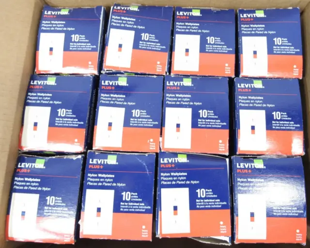 12 Boxes Leviton Midway Ivory Unbreakable Toggle Switch Cover Wall plates 10 PK