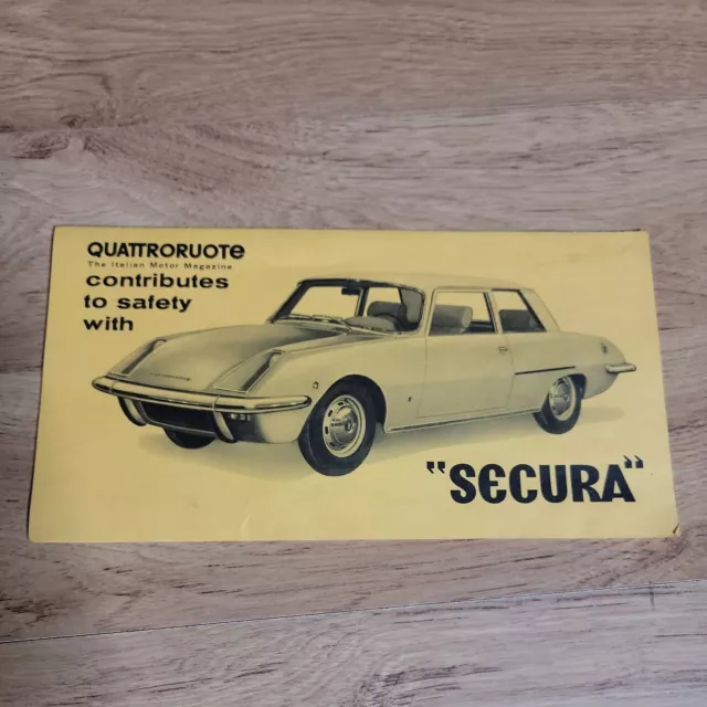 1968 QUATTRORUOTE ITALIAN MOTOR MAGAZINE "SECURA" Car Dealer Sales Brochure