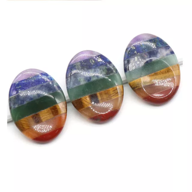 Worry 7 Chakra Thumb Stone Crystal Palm Anxiety Healing Reiki Quartz Gemstone