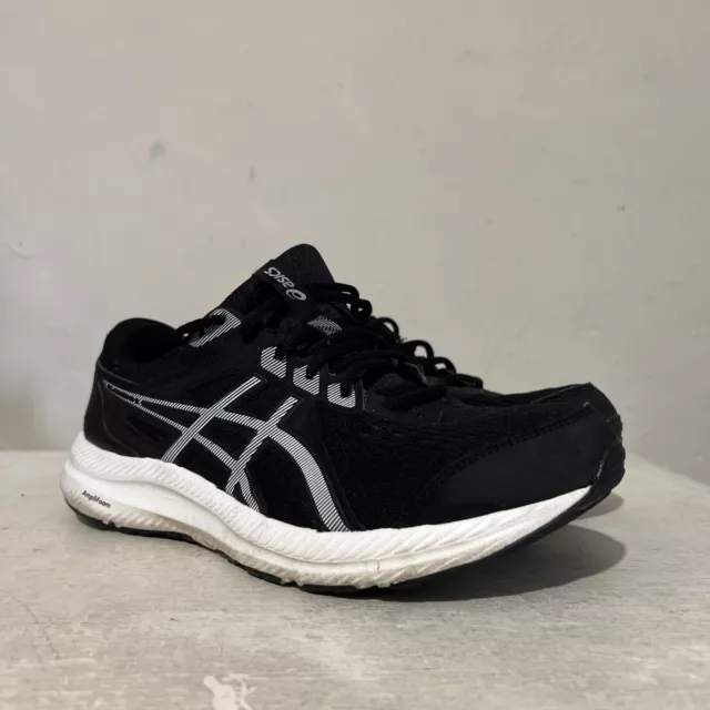 Mens Asics Gel Contend 8 Black White Running Shoes Gym Trainers UK 8.5 EU 43.5