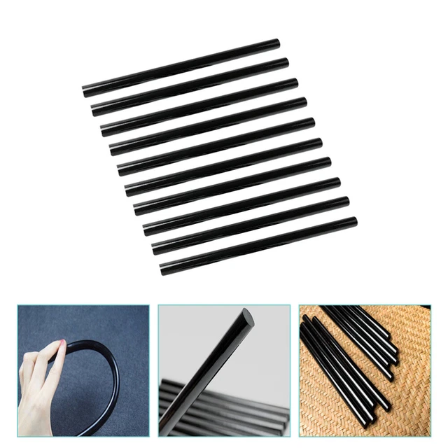 10 un. Palos de pegamento caliente negro caliente palos de pegamento caliente varillas de pegamento caliente para artesanía hágalo usted mismo