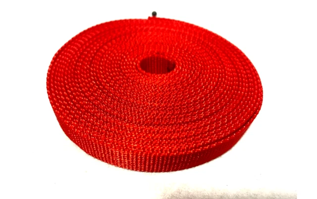 Rotes Gurtband Polypropylen 13 mm Klebeband Taschen Riemen, 5 Meter Länge Stück