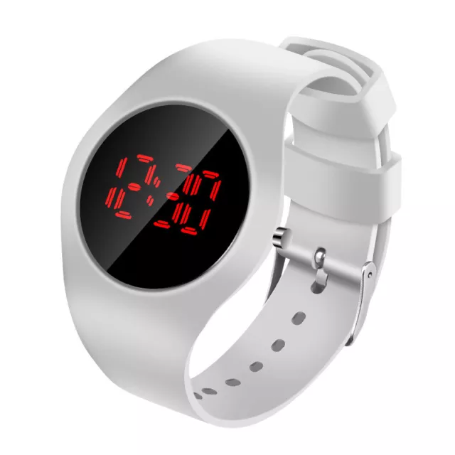 UNISEX Womens Ladies Mens Digital LED Water Resistant Sport Watch NEW WHITE UK