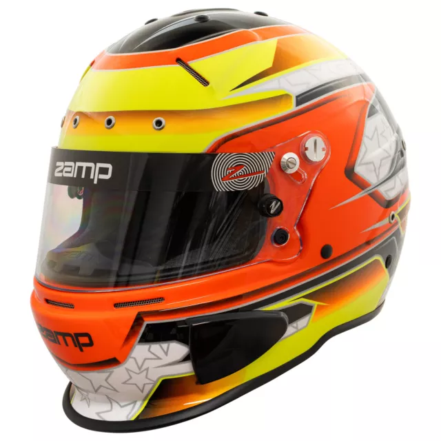 Karthelm Zamp  RZ 70 E Gr. M FIA SNELL Kart Helm Helmet inkl. Gold Visier