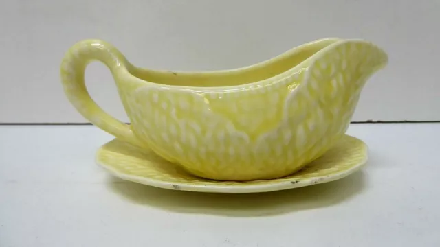 Midwinter Pottery Leaf Pattern Gravy Jug And Saucer