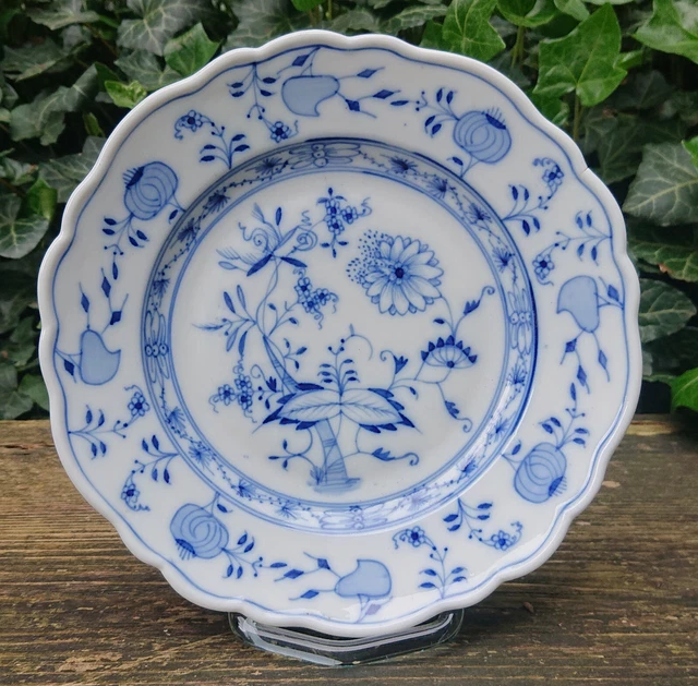 Vecchio Ernst Teichert Meissen Piatto Torta Piatto Blu Cipolla Ø 19,0 CM ~1920