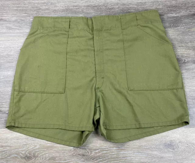 Boy Scouts Of America Uniform Official Shorts Olive Green Pockets Mens 38 VTG