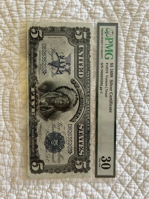 Fr. 273 1899 $5 Silver Certificate Chief PMG 30 Very Fine
