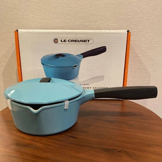 Le Creuset Saucepan With Lid Casserole Design Raymond Loewy Turquoise Cast Iron