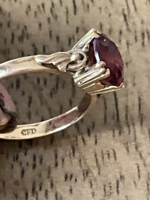 Beautiful Rose Gold  18 K Gold Ruby Ring   Size O Weight 2.84grams