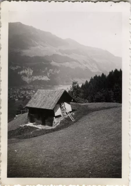 Photo Ancienne - Vintage Snapshot - Chalet Montagne Brünig Suisse - Mountain