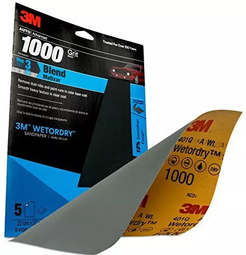 3M 32021 Imperial Wetordry 9" x 11" 1000 Grit Sheet Sandpaper 3