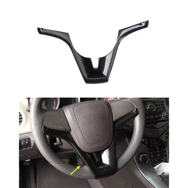 For 2010-2016 Chevrolet Cruze Steering Wheel Strip Carbon Fiber Cover Trim 1PCS