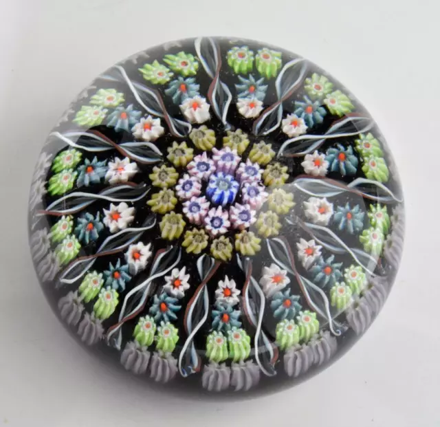 VTG Perthshire Scotland Art Glass Millefiori & Swirls Large 3" paperweight