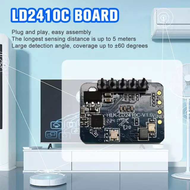 NEU HLK-LD2410 5-12V 24G Human Presence Inductive Radar Module Sensor H8Q6