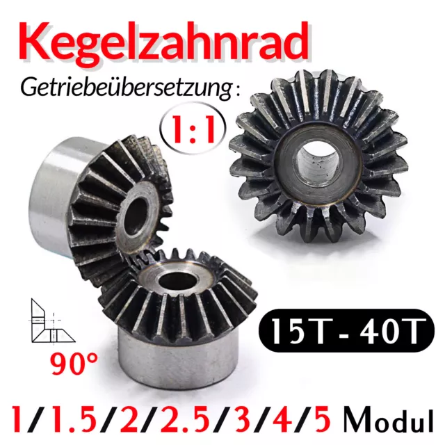 Cone Wheels Module 1/1.5/2.5/3/4/5 15T-40T Cone Gear 90° 1:1 Pairing Metal