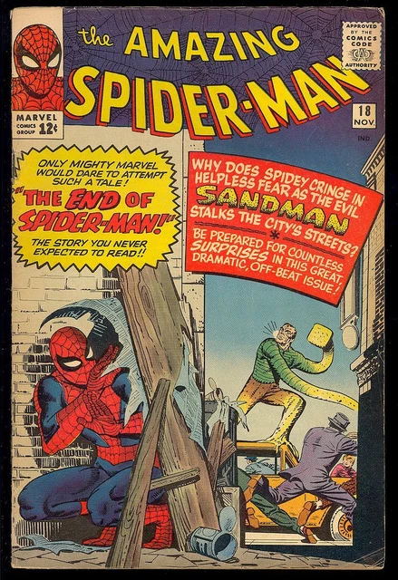 Amazing Spider-Man #18 Nice Unrestored Vintage Marvel Superhero Comic 1964 FN-