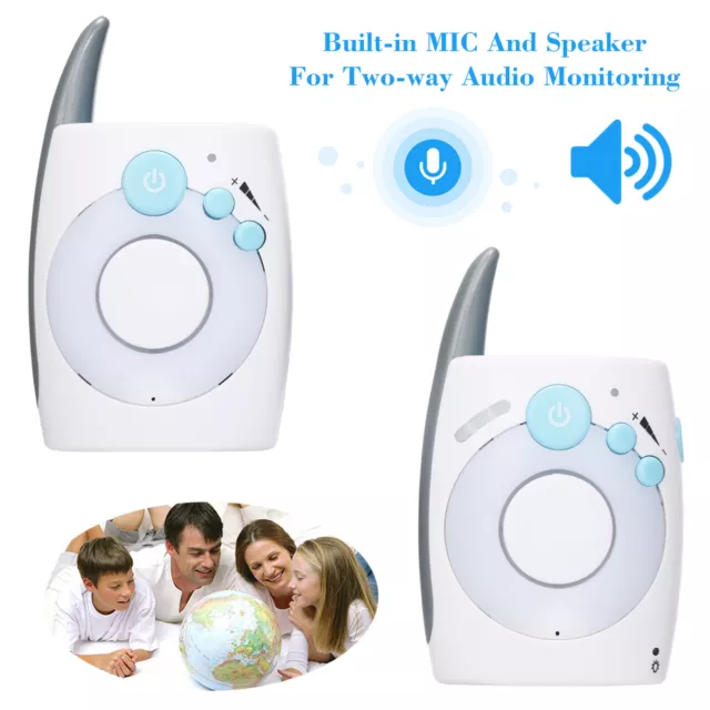 2.4GHz Wireless Digital Audio Baby Monitor Two Way Talk Cry Detector