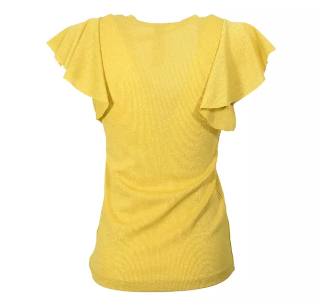 MDM Mademoiselle du Monde T-Shirt Donna Lurex Modello 4957 Colore Giallo 2