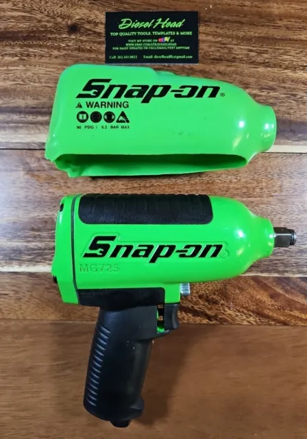 *NEW* Snap On MG725 GREEN 1/2" Drive Heavy-Duty Air Impact With Protective Boot