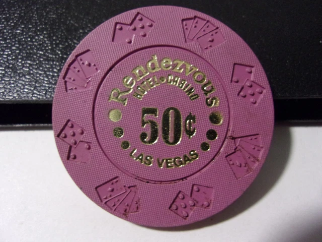 RENDEZVOUS HOTEL CASINO 50¢ hotel casino gaming poker chip - Las Vegas, NV