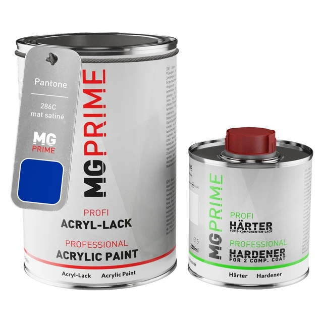 PANTONE 286C BLUE Mat Satiné Peinture Acrylique 1,5L Durcisseur Y.c