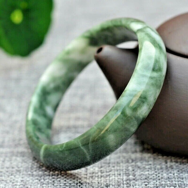 Jade Jadeite Stone Bracelet Bangle 100% Natural Organic Green HiQ Handmade Woman
