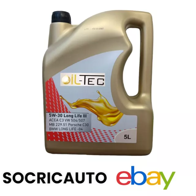 5 Litri Olio Motore Oil-TEC 5w30 Longlife III Acea C3 VW 504/507 Porsche C30