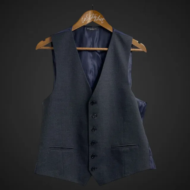 John Varvatos Suit Vest Blue 6 Button Canada Mens Large Regular Waistcoat