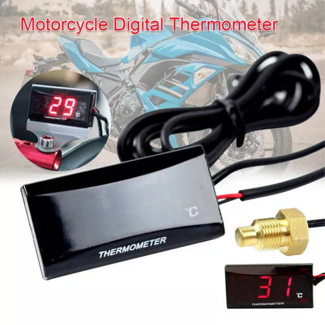 Motorbike Thermometer Water Temp Temperature Gauge Meter Digital Display Sensor