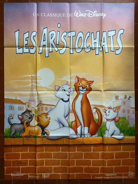 AFFICHE LES ARISTOCHATS Walt DISNEY Dessin animé Chat Tour Eiffel ...