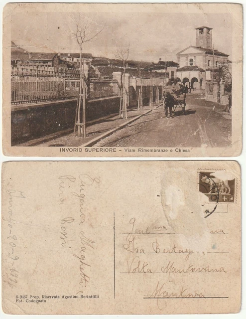 Invorio Superiore - Novara - Viale Rimembranze E Chiesa - Viagg. 1926 -98220-