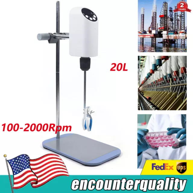 Digital Electric Overhead Stirrer Mixer Agitator Homogenizer Adjustable Speed