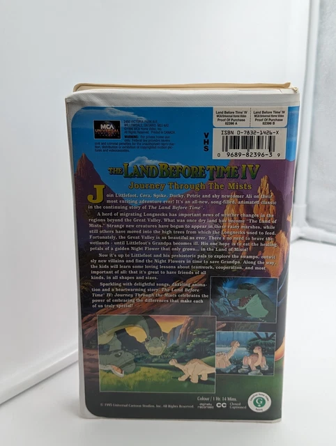 1995 UNIVERSAL THE Land Before Time IV Journey Through The Mists VHS $3