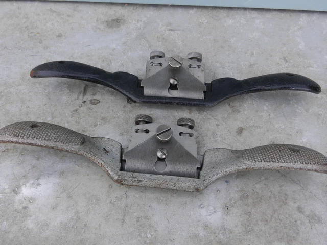 x2 stanley spokeshaves - one flat bottom and the other round