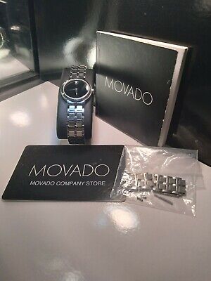Movado Modo Stainless Steel Quartz Black Dial Women's Watch 0605743