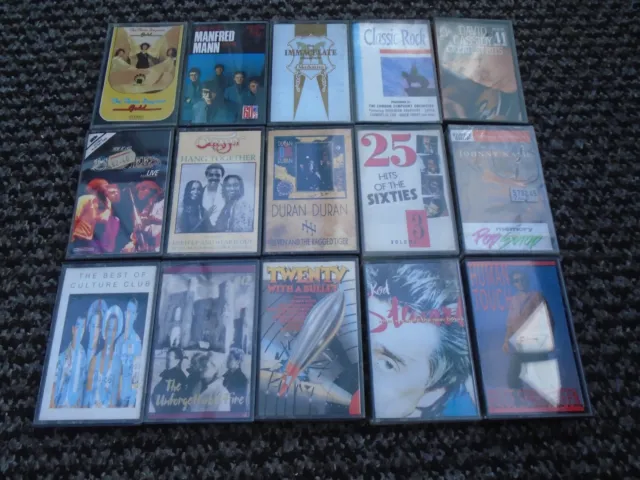 28 job lot of Music Cassettes / Various Artists / Spindle tested / All Inners