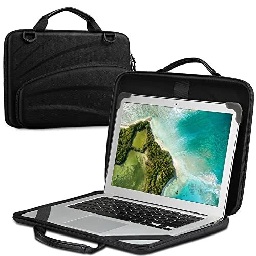 FINPAC 13-14 Inch Chromebook Sleeve Case - Protective Briefcase Shoulder Bag ...