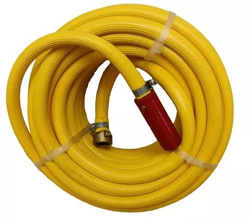 Yellow Fire Hose 25mm x 20m Fitted Complies With NSW Rural Fire Service Specs