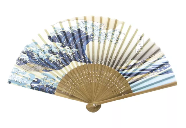 Japanese Silk Fan Folding Sensu HOKUSAI KATSUSHIKA Ukiyo-e Mt Fuji JAPAN