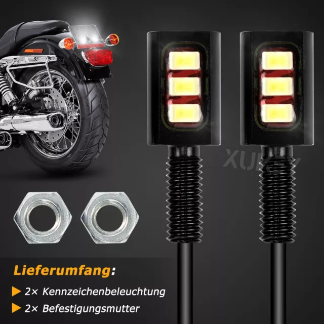 2X 12V Wasserdicht Motorrad LED Kennzeichenbeleuchtung Nummernschildbeleuchtung