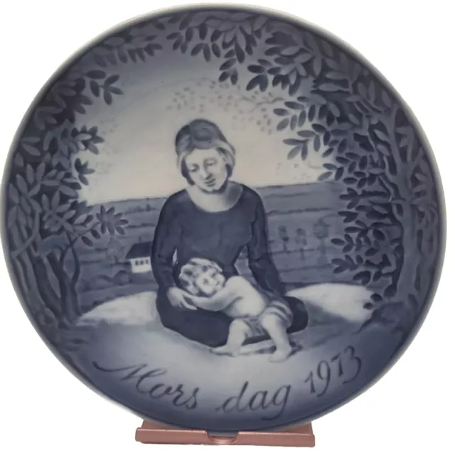 Georg Jensen In Collector Plate Denmark  Mors Dag Mother's Day 1973 First Issue