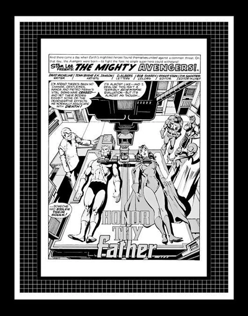 John Byrne Avengers #182 Rare Production Art Pg 1 Monotone
