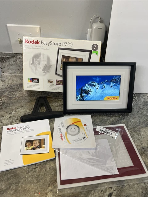 Kodak EasyShare P720 7" Digital Picture Frame W/ Cd, Manual& Accessories
