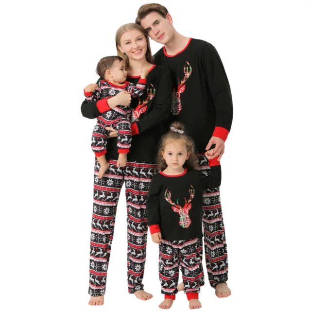 Christmas Pyjamas Adult Kids Xmas Family Matching Nightwear PJs Sets Lounge Wear