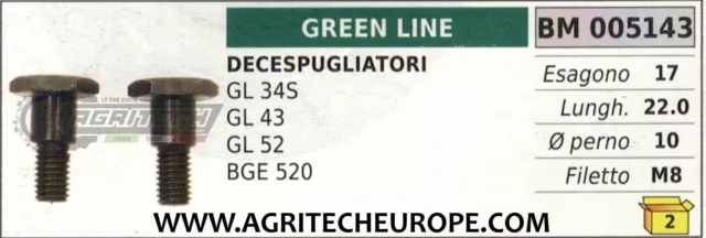 Viti Frizione Decespugliatore Greenline Gl34S Gl43 Gl52 Bge520 Chiave 17