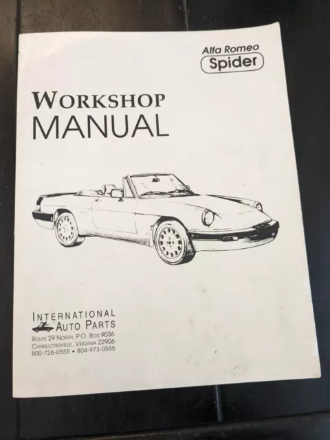 Alfa Romeo Spider Shop Manual Series 3 '83 - '90 Veloce Graduate Quadrifoglio