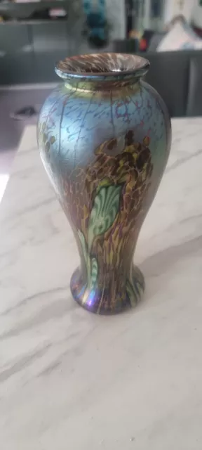 Iridescent Okra Studio Glass Vase