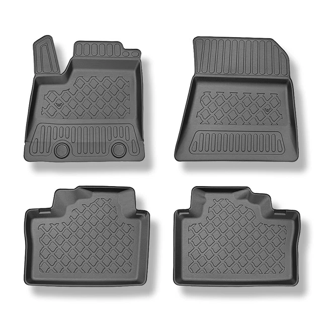 Tapis De Voiture Sur Mesure Renault 5 E-Tech électrique (2024) - 4 Pièces Noires Antidérapantes Avec Clips